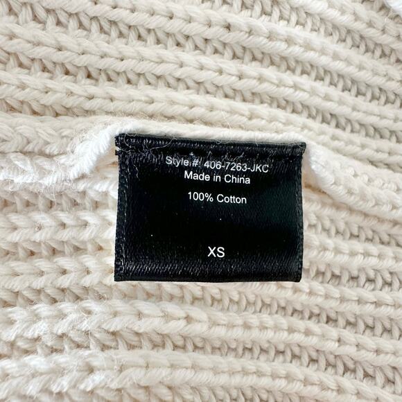 Jenni Kayne Cotton Fisherman Sweater Ivory XS EUC - Picture 6 of 6